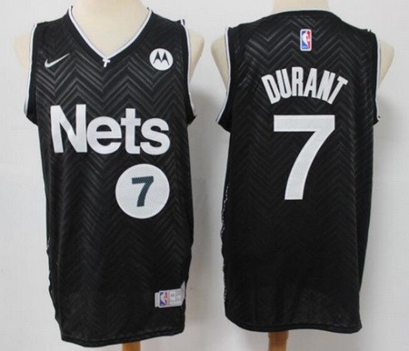 Men's Brooklyn Nets #7 Kevin Durant Black 2021 Earned Icon Sponsor Swingman Jersey