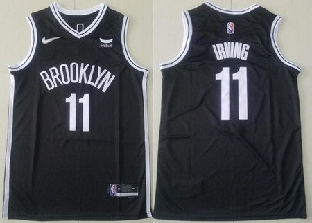 Men's Brooklyn Nets #11 Kyrie Irving Black Diamond 75th Icon Sponsor Swingman Jersey