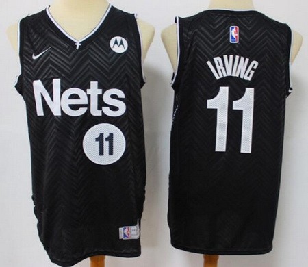Men's Brooklyn Nets #11 Kyrie Irving Black 2021 Earned Icon Sponsor Swingman Jersey