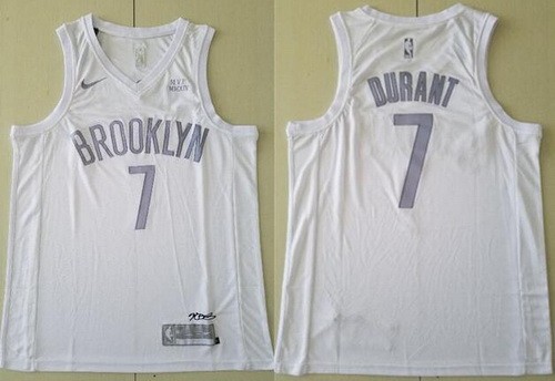 Men's Brooklyn Nets #7 Kevin Durant White MVP Swingman Jersey