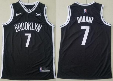 Men's Brooklyn Nets #7 Kevin Durant Black Diamond 75th Icon Sponsor Swingman Jersey