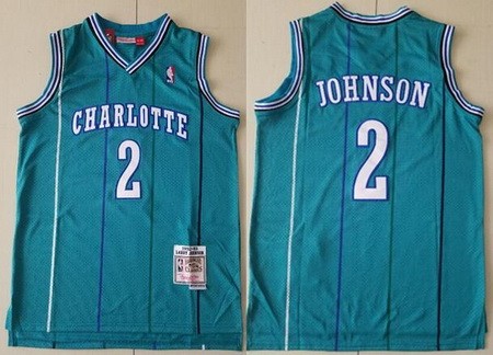Men's Charlotte Hornets #2 Larry Johnson Blue 1992 Hollywood Classic Swingman Jersey