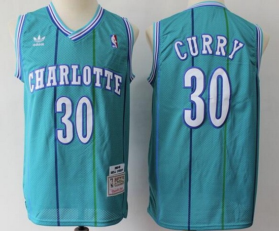 Men's Charlotte Hornets #30 Dell Curry Blue 1992 Throwback Swingman Jersey