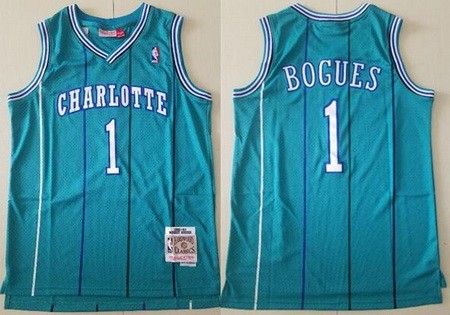 Men's Charlotte Hornets #1 Tyrone Bogues Blue 1992 Hollywood Classic Swingman Jersey