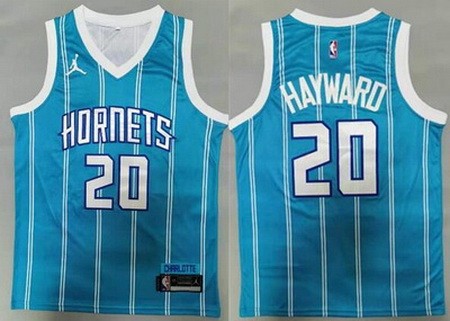 Men's Charlotte Hornets #20 Gordon Hayward Blue Icon Swingman Jersey