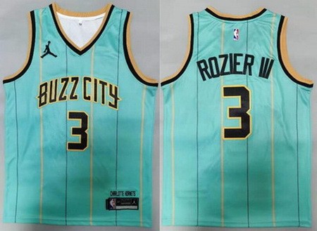Men's Charlotte Hornets #3 Terry Rozier III Green 2021 City Icon Swingman Jersey