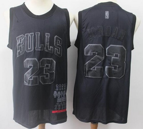 Men's Chicago Bulls #23 Michael Jordan Black MVP Swingman Jersey
