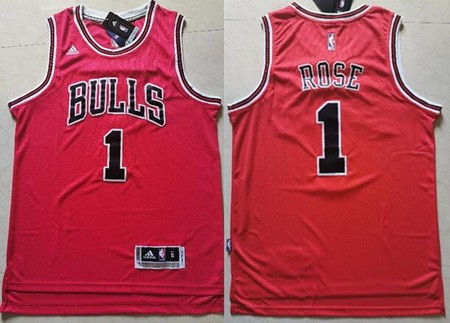Men's Chicago Bulls #1 Derrick Rose Red Swingman Jersey