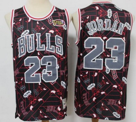 Men's Chicago Bulls #23 Michael Jordan Black Tear Up Pack Hollywood Classic Swingman Jersey