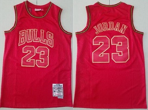 Men's Chicago Bulls #23 Michael Jordan Red 1997 Hollywood Classic Limited Swingman Jersey