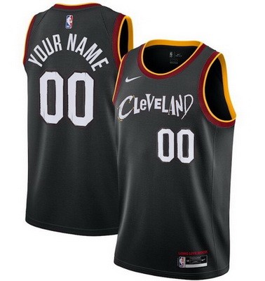 Cleveland Cavaliers Customized Black 2021 City Stitched Swingman Jersey