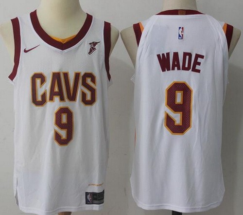Men's Cleveland Cavaliers #9 Dwyane Wade White Nike Swingman Jersey