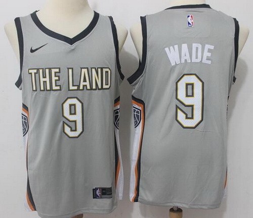 Men's Cleveland Cavaliers #9 Dwyane Wade Gray The City Icon Nike Swingman Jersey