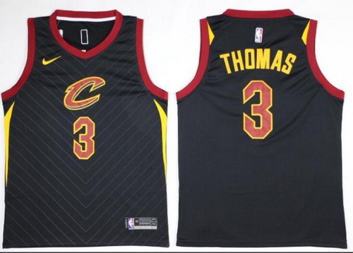 Men's Cleveland Cavaliers #3 Isaiah Thomas Black Icon Nike Swingman Jersey