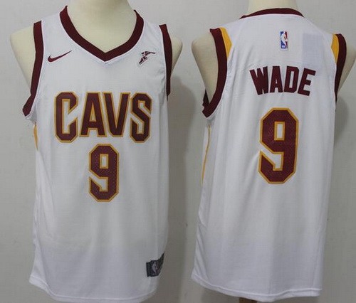 Men's Cleveland Cavaliers #9 Dwyane Wade White Icon Sposor Nike Swingman Jersey
