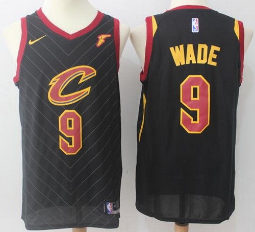 Men's Cleveland Cavaliers #9 Dwyane Wade Black Icon Sposor Nike Swingman Jersey