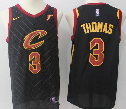 Men's Cleveland Cavaliers #3 Isaiah Thomas Black Icon Sponsor Nike Swingman Jersey