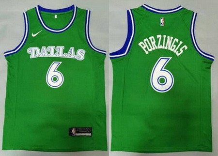Men's Dallas Mavericks #6 Kristaps Porzingis Green Classics Icon Swingman Jersey