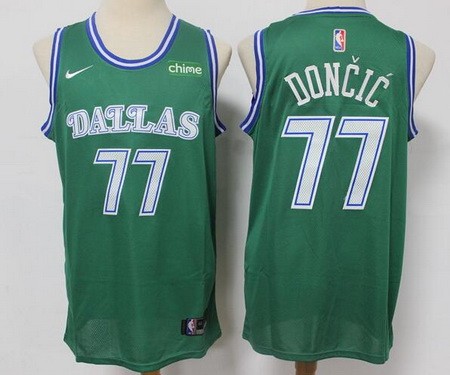 Men's Dallas Mavericks #77 Luka Doncic Green Classic Icon Sponsor Swingman Jersey