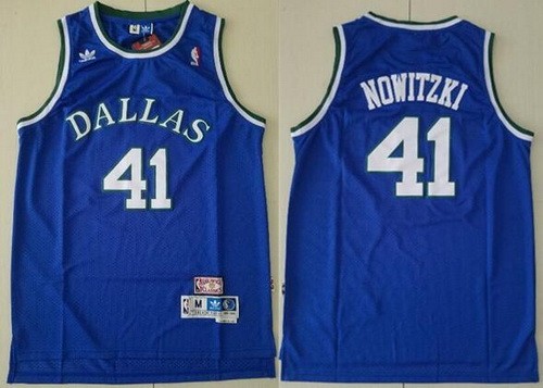 Men's Dallas Mavericks #41 Dirk Nowitzki Blue Hollywood Classic Swingman Jersey