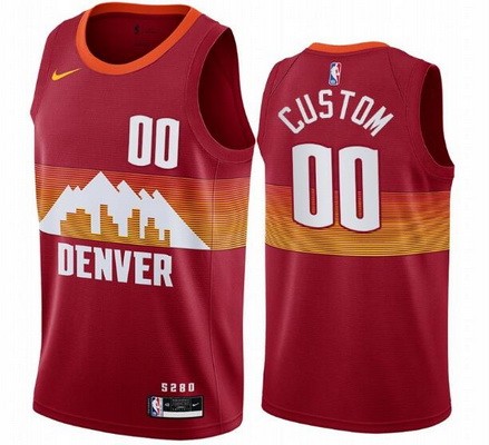 Denver Nuggets Customized Red 2021 City Stitched Swingman Jersey