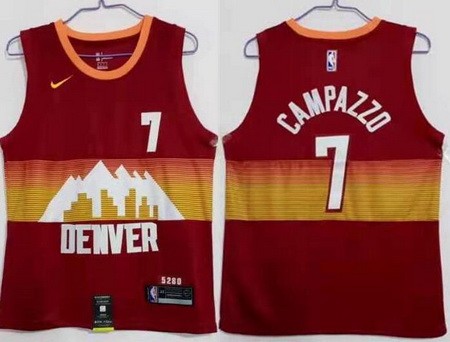 Men's Denver Nuggets #7 Facundo Campazzo Red City Icon Swingman Jersey