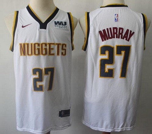 Men's Denver Nuggets #27 Jamal Murray White Icon Sponsor Swingman Jersey