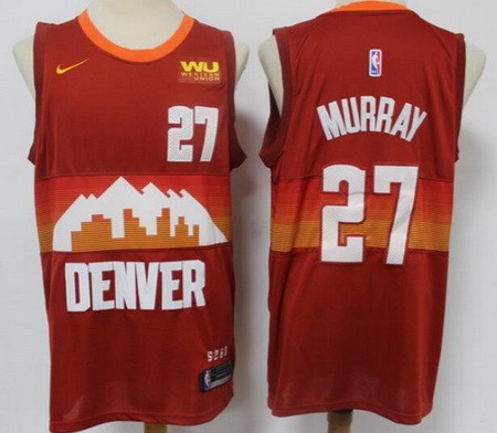 Men's Denver Nuggets #27 Jamal Murray Red 2021 City Icon Sponsor Swingman Jersey