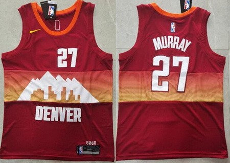 Men's Denver Nuggets #27 Jamal Murray Red 2021 City Icon Swingman Jersey