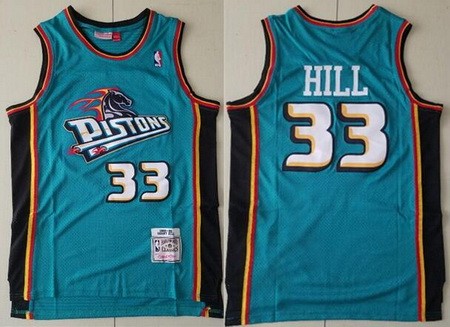 Men's Detroit Pistons #33 Grant Hill Green 1998 Hollywood Classic Swingman Jersey
