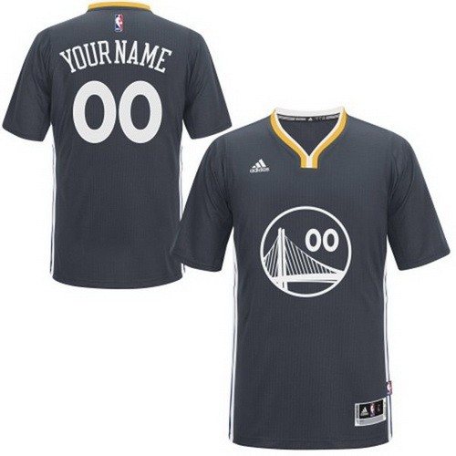 Golden State Warriors Customized Black with Sleeves Swingman Adidas Jersey