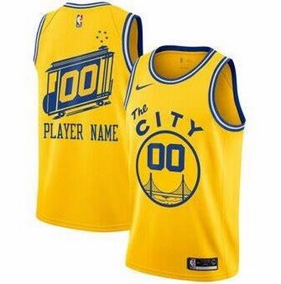 Golden State Warriors Customized Yellow Classic Stitched Swingman Jersey