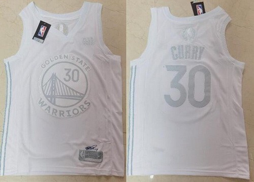 Men's Golden State Warriors #30 Stephen Curry White MVP Swingman Jersey
