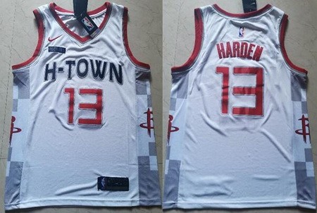 Men's Houston Rockets #13 #13 James Harden White 2019 City Icon Swingman Jersey