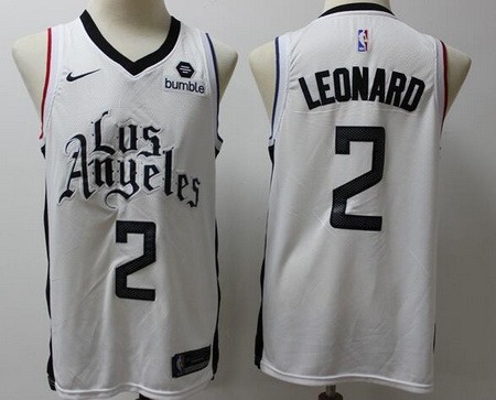 Men's Los Angeles Clippers #2 Kawhi Leonard White Latin Night Icon Sponsor Swingman Jersey