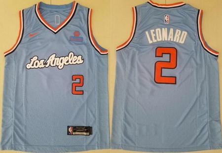 Men's Los Angeles Clippers #2 Kawhi Leonard Light Blue Latin Night Icon Sponsor Swingman Jersey