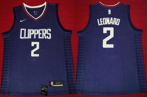Men's Los Angeles Clippers #2 Kawhi Leonard Blue Icon Swingman Jersey