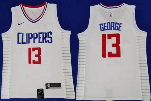 Men's Los Angeles Clippers #13 Paul George White Icon Swingman Jersey