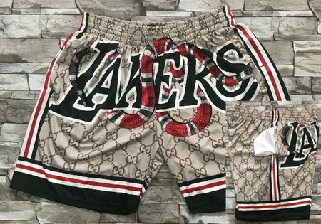 Men's Los Angeles Lakers Gray Snake Hollywood Classic Printed Shorts