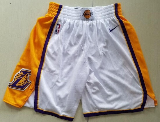 Men's Los Angeles Lakers White Swingman Shorts