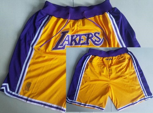 Men's Los Angeles Lakers Yellow 1996 Just Don Swingman Shorts