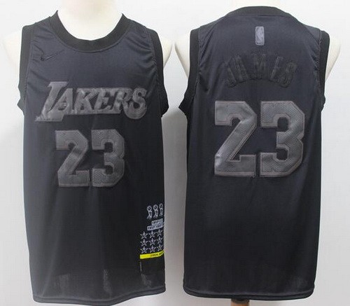 Men's Los Angeles Lakers #23 LeBron James Black MVP Swingman Jersey
