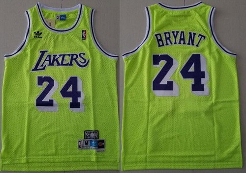 Men's Los Angeles Lakers #24 Kobe Bryant Fluorescent Green Hollywood Classic Throwback Swingman Jersey