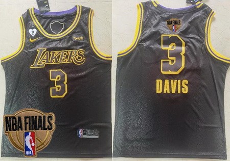 Men's Los Angeles Lakers #3 Anthony Davis Black City Black City 2020 Finals Icon Sponsor Swingman Jersey