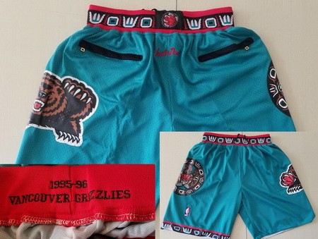 Men's Vancouver Grizzlies Green 1995 Just Don Shorts