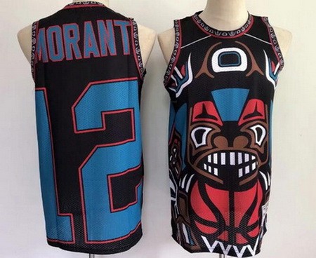Men's Memphis Grizzlies #12 Ja Morant Black Laser Printed Jersey