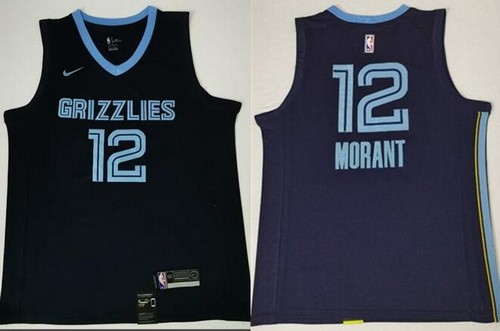 Men's Memphis Grizzlies #12 Ja Morant Navy Icon Swingman Jersey