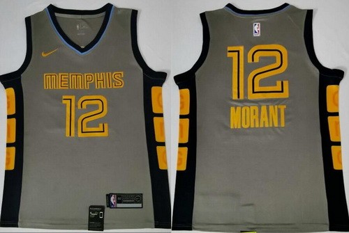 Men's Memphis Grizzlies #12 Ja Morant Gray City Icon Swingman Jersey