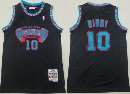 Men's Memphis Grizzlies #10 Mike Bibby Black 1998 Throwback Swingman Jersey