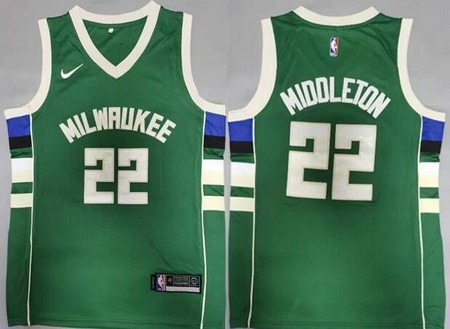 Men's Milwaukee Bucks #20 Khris Middleton Green Icon Sponsor Swingman Jersey